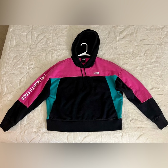 North Face Women’s Hoodie medium black pink teal - Picture 1 of 3